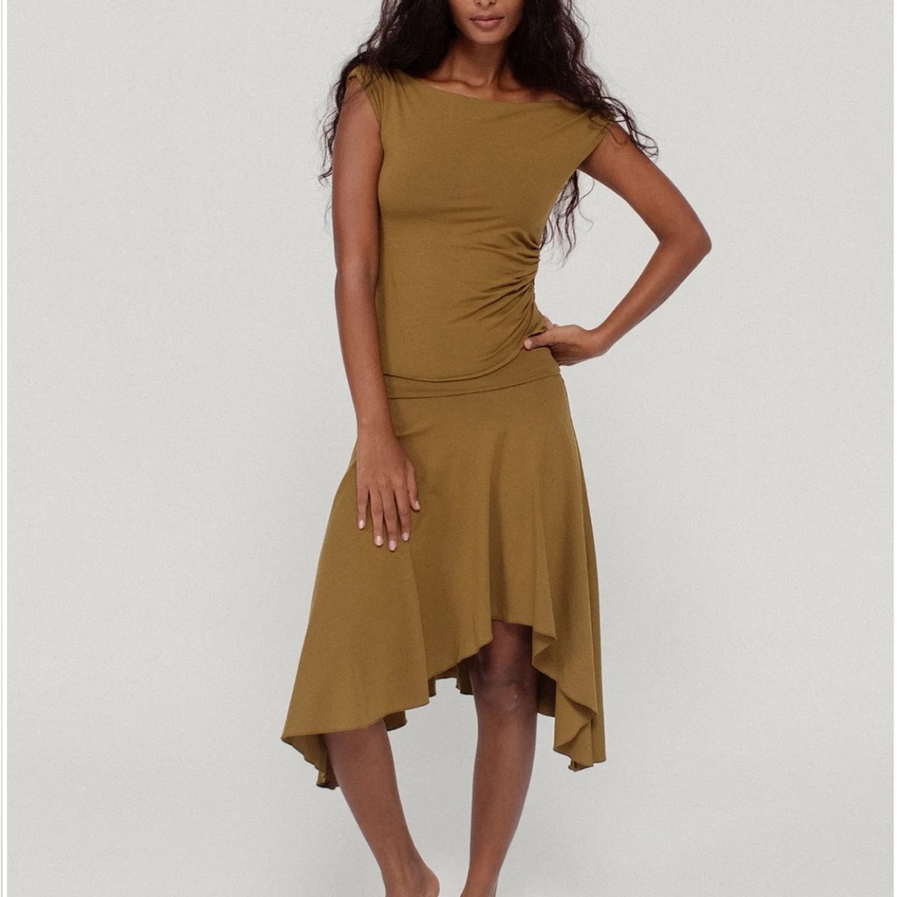 Taylor Giavasis willow skirt in moss